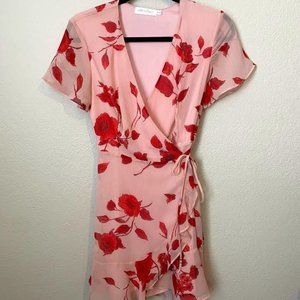 All in Favor Floral Wrap Dress